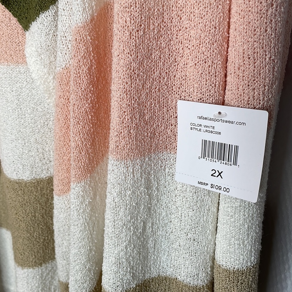 NWT 2X Ella Rafaella open Front Cardigan Sweater 3/4 Sleeve Multicolored - Picture 9 of 15